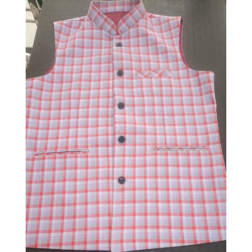 Yellow printed cotton nehru-jacket - Veera Paridhaan - 3959122