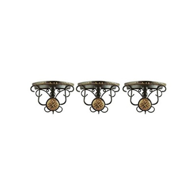 Wood and Wrought Iron Fancy Brown Wooden Handicrafts Bracket Holder (Set of Three) Wood and Wrought Iron Fancy Brown Wooden Handicrafts Bracket Holder (Set of Three)